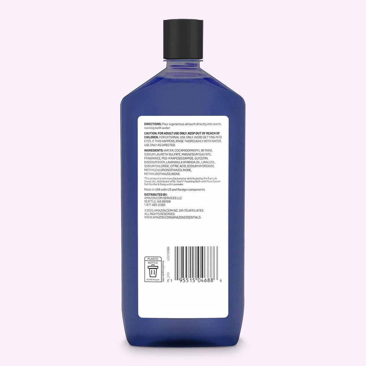 Lavender Scented Foaming Bath with Essential Oil, 34 Fluid Ounce (Previously Amazon Basics)
