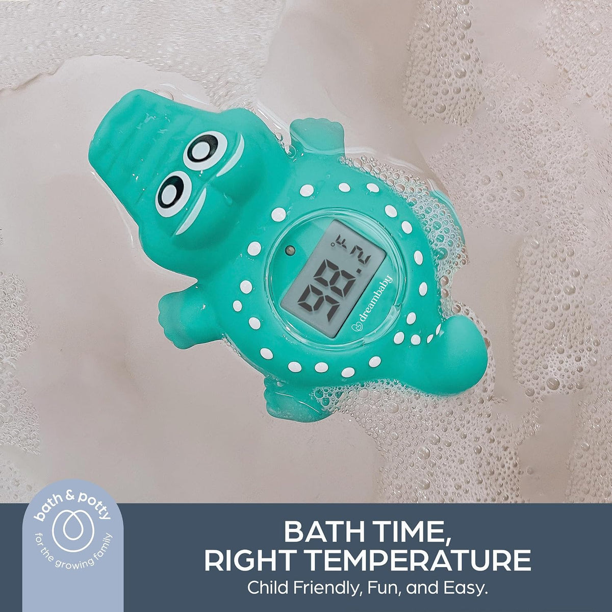 Baby Bath Thermometer - Turtle Water Thermometer for Bathtub | Instant Digital Water & Room Temperature - Fun Floating Turtle Toy - Helps Monitor Bath Water Temperature