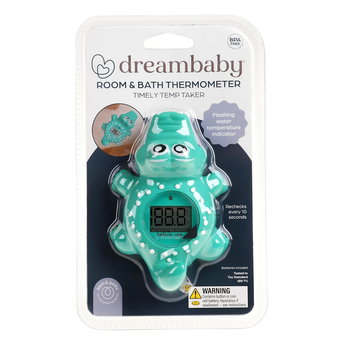 Baby Bath Thermometer - Turtle Water Thermometer for Bathtub | Instant Digital Water & Room Temperature - Fun Floating Turtle Toy - Helps Monitor Bath Water Temperature