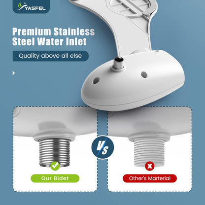 Bidet Attachment for Toilet, Non-Electric Self-Cleaning Bidet Seat Attachment, Fresh Cold Bidet Attachment for Feminine/Posterior Wash, with Adjustable Pressure Control (Blue/White)