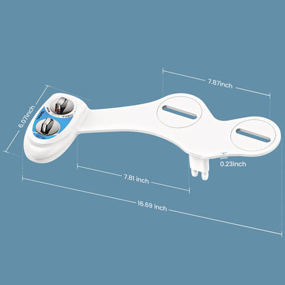 Bidet Attachment for Toilet, Non-Electric Self-Cleaning Bidet Seat Attachment, Fresh Cold Bidet Attachment for Feminine/Posterior Wash, with Adjustable Pressure Control (Blue/White)