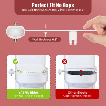 Bidet Attachment for Toilet, Non-Electric Self-Cleaning Bidet Seat Attachment, Fresh Cold Bidet Attachment for Feminine/Posterior Wash, with Adjustable Pressure Control (Blue/White)