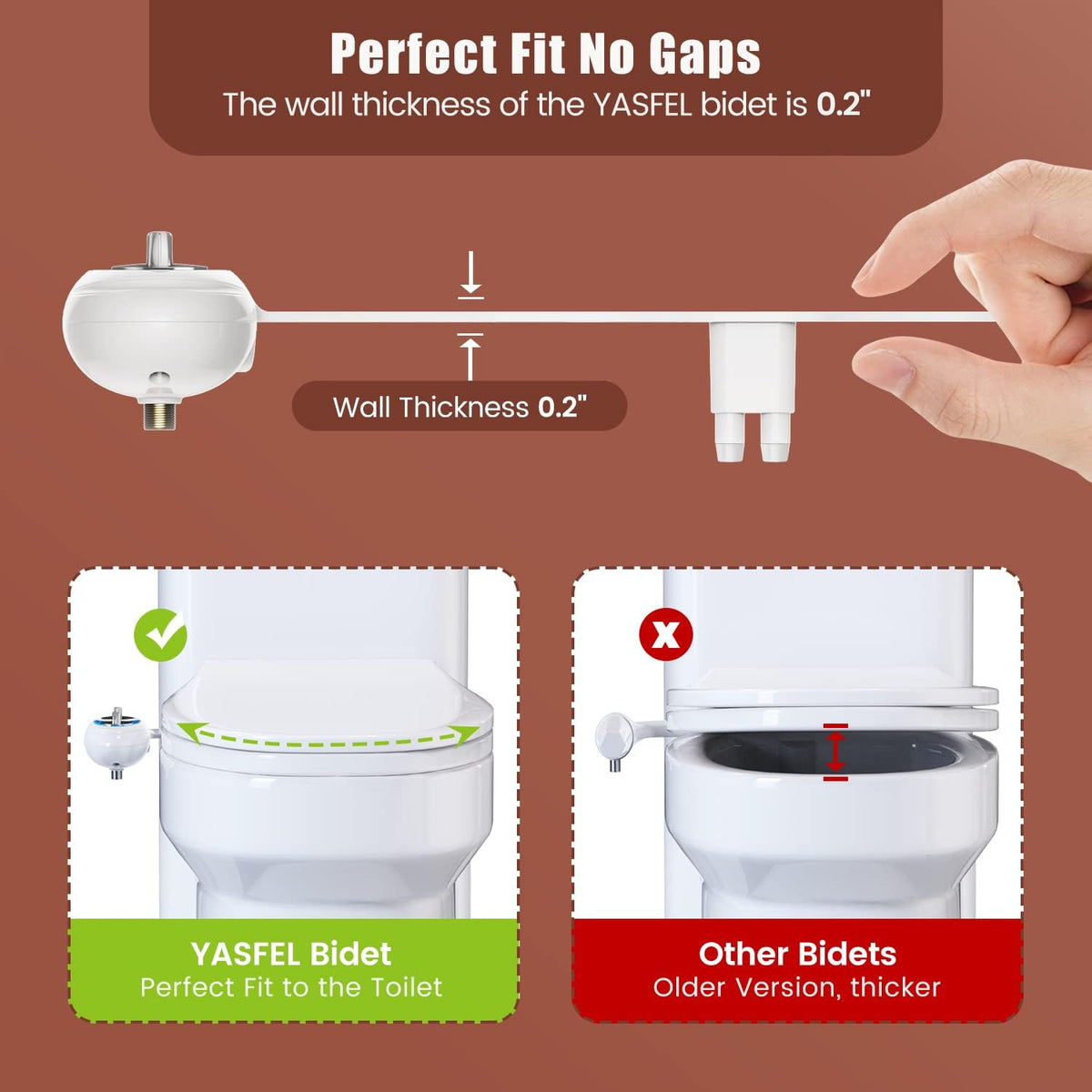 Bidet Attachment for Toilet, Non-Electric Self-Cleaning Bidet Seat Attachment, Fresh Cold Bidet Attachment for Feminine/Posterior Wash, with Adjustable Pressure Control (Blue/White)