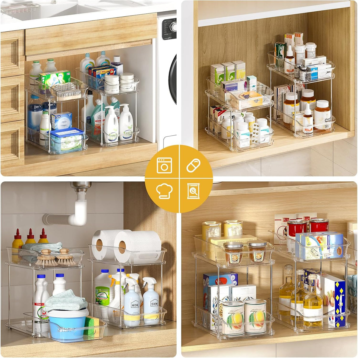 Bathroom Under Sink Organizers and Storage, Clear