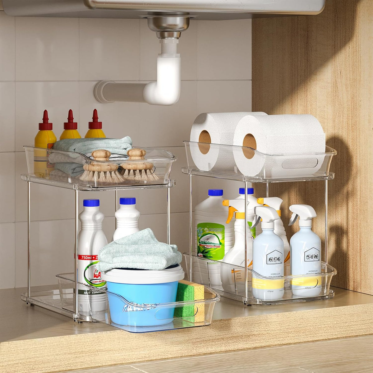 Bathroom Under Sink Organizers and Storage, Clear