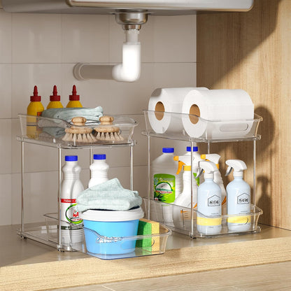 Bathroom Under Sink Organizers and Storage, Clear