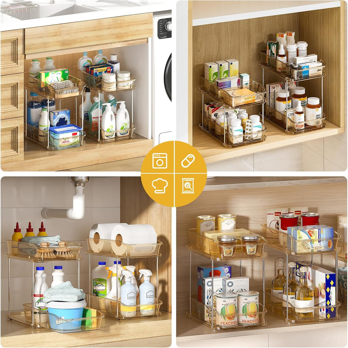 Bathroom Under Sink Organizers and Storage, Clear