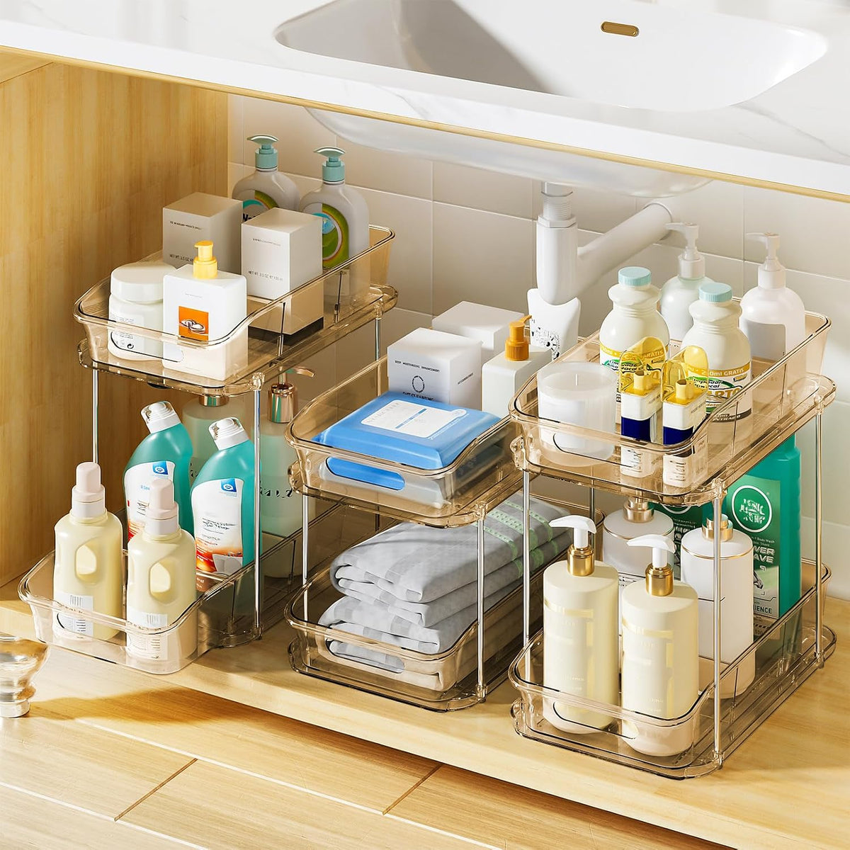 Bathroom Under Sink Organizers and Storage, Clear