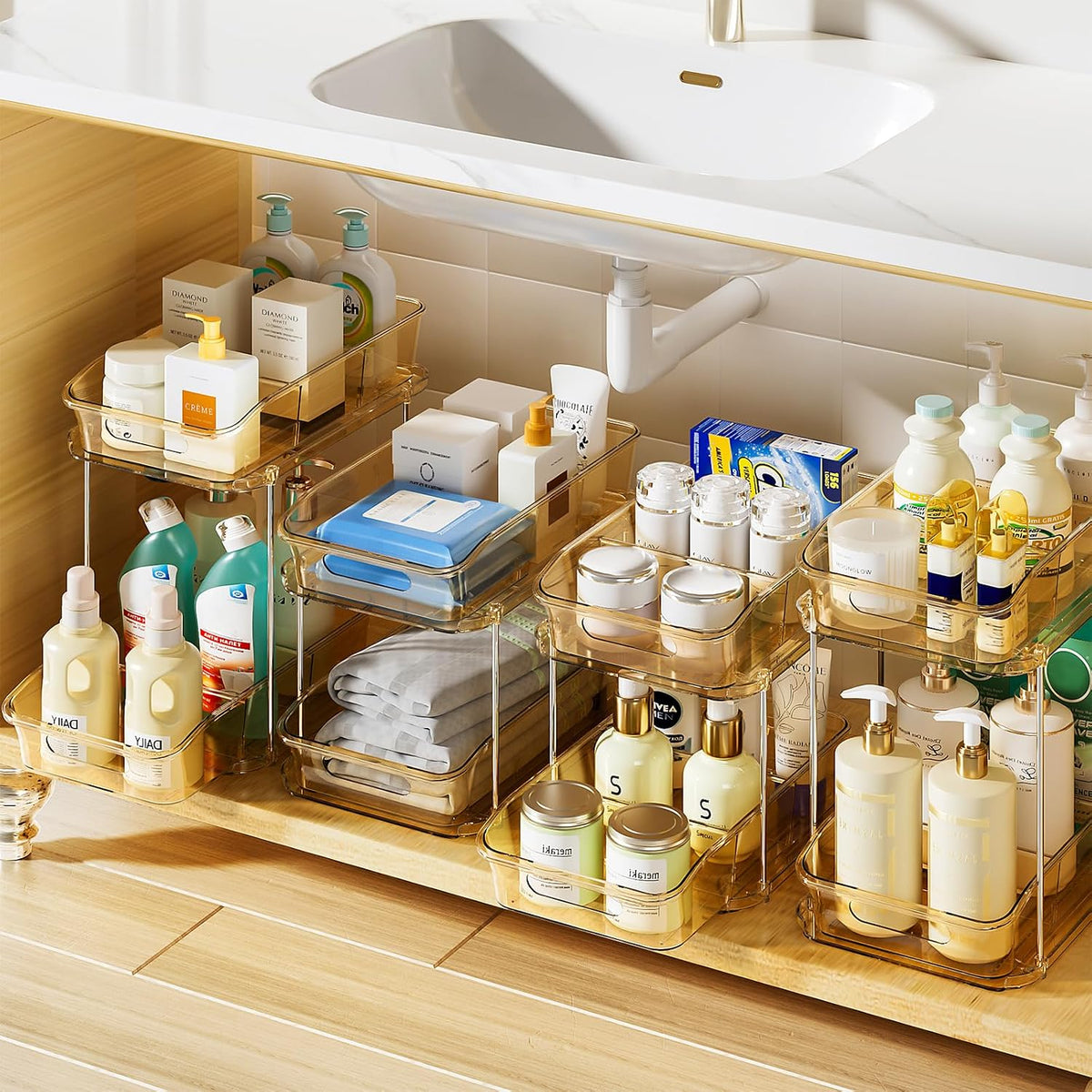 Bathroom Under Sink Organizers and Storage, Clear