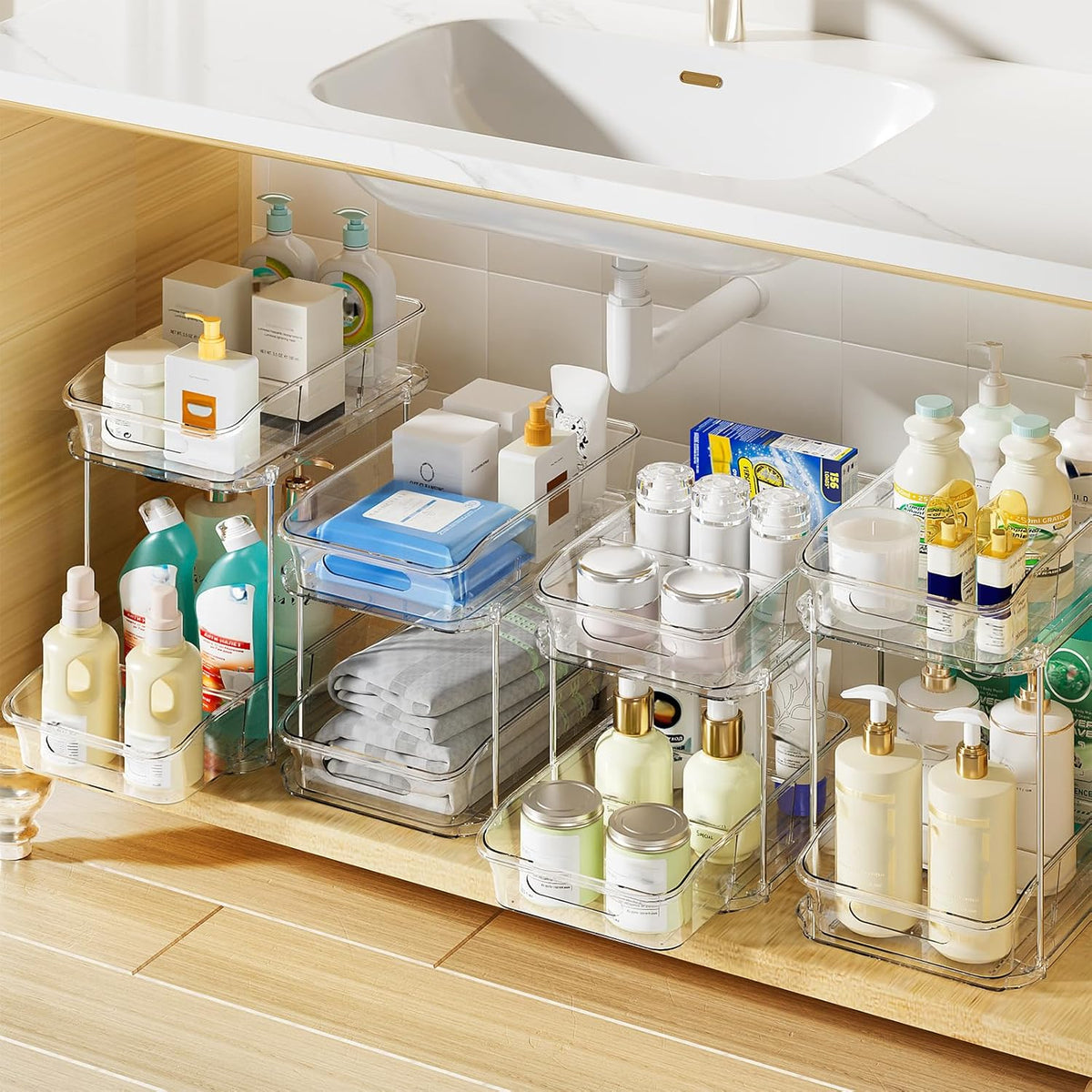 Bathroom Under Sink Organizers and Storage, Clear