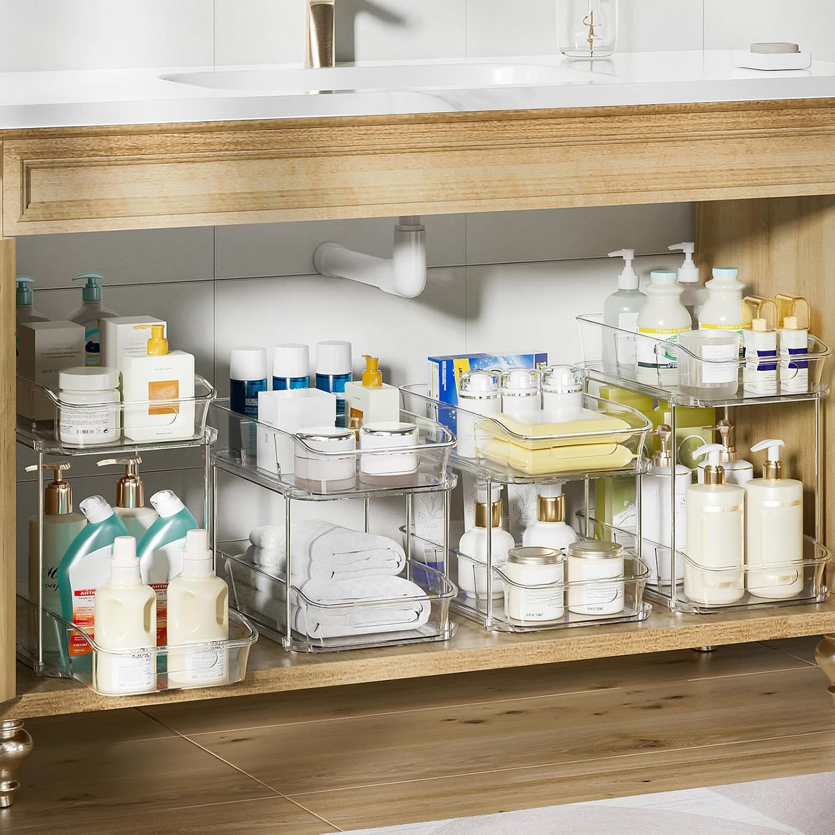 Bathroom Under Sink Organizers and Storage, Clear