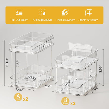Bathroom Under Sink Organizers and Storage, Clear