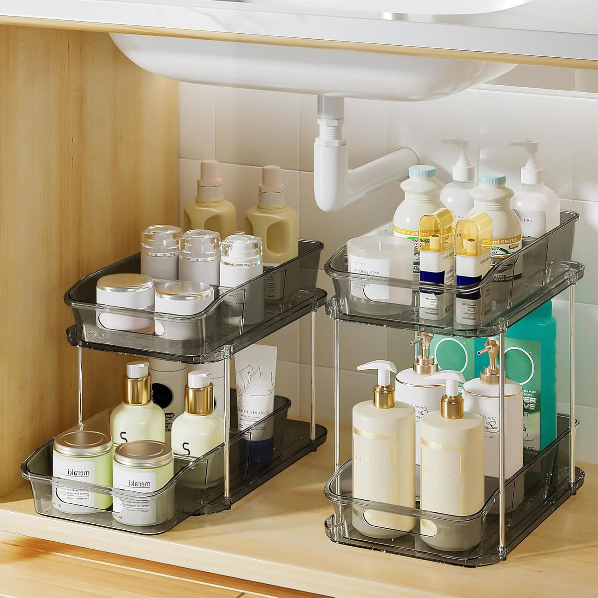 Bathroom Under Sink Organizers and Storage, Clear