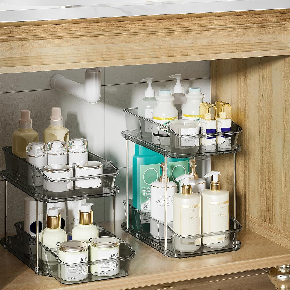 Bathroom Under Sink Organizers and Storage, Clear