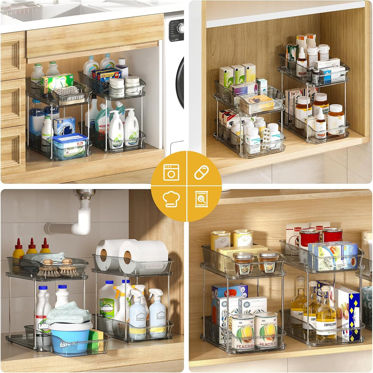 Bathroom Under Sink Organizers and Storage, Clear