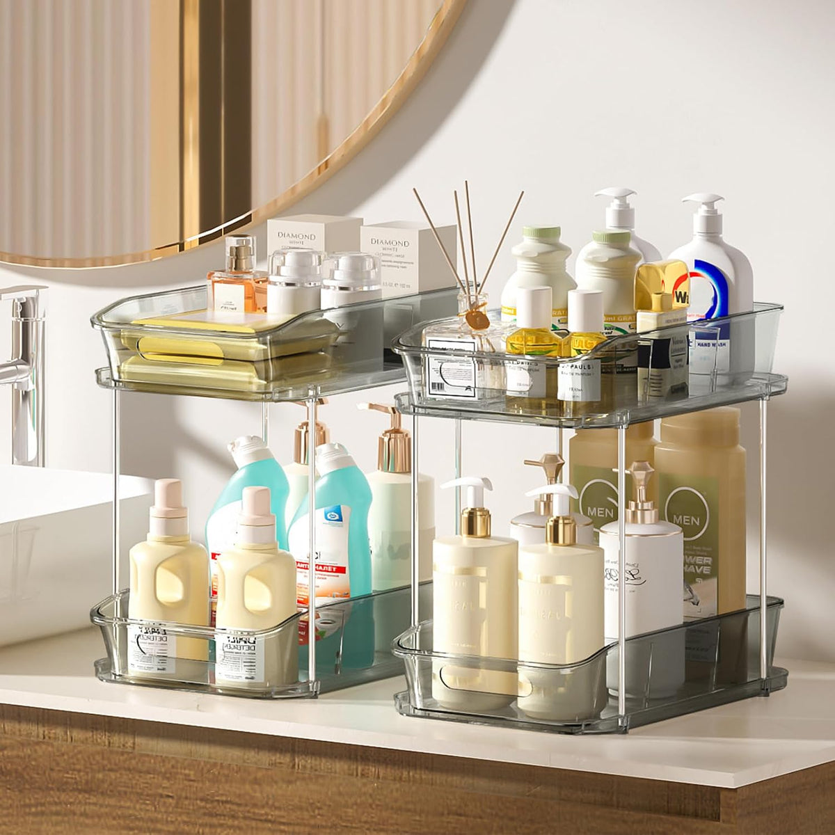 Bathroom Under Sink Organizers and Storage, Clear