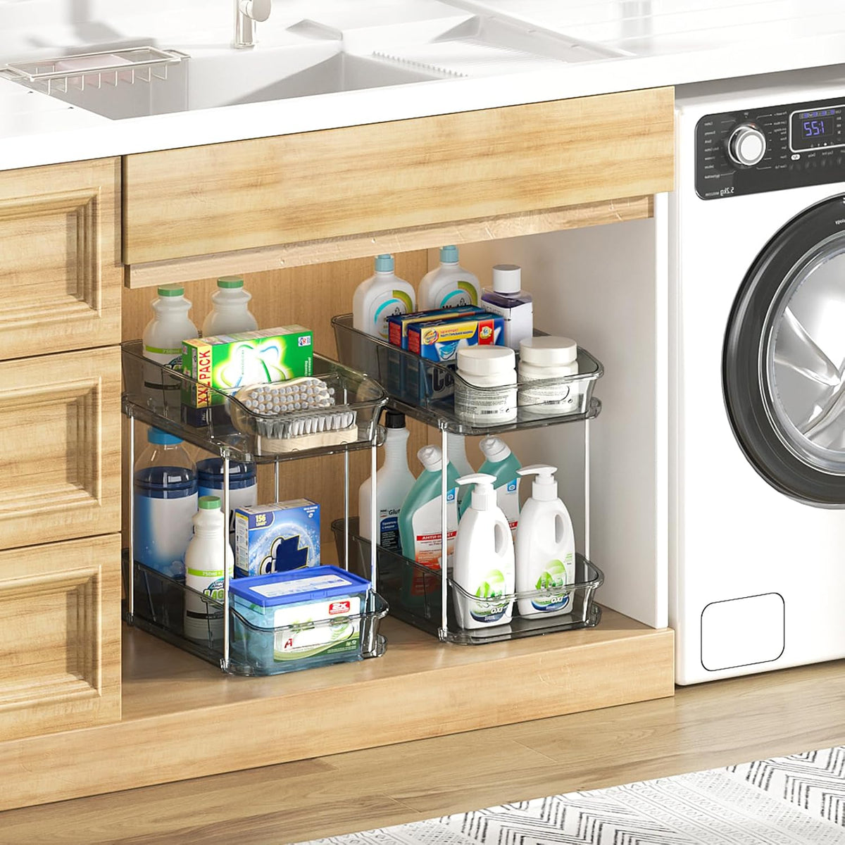 Bathroom Under Sink Organizers and Storage, Clear