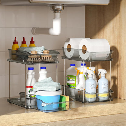 Bathroom Under Sink Organizers and Storage, Clear