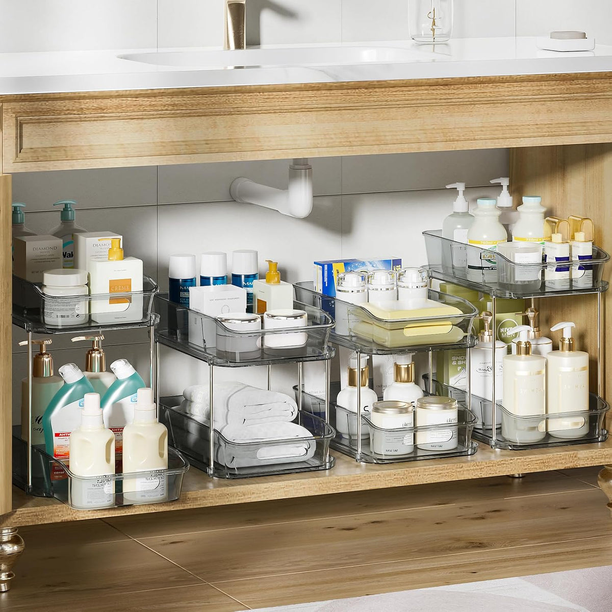 Bathroom Under Sink Organizers and Storage, Clear