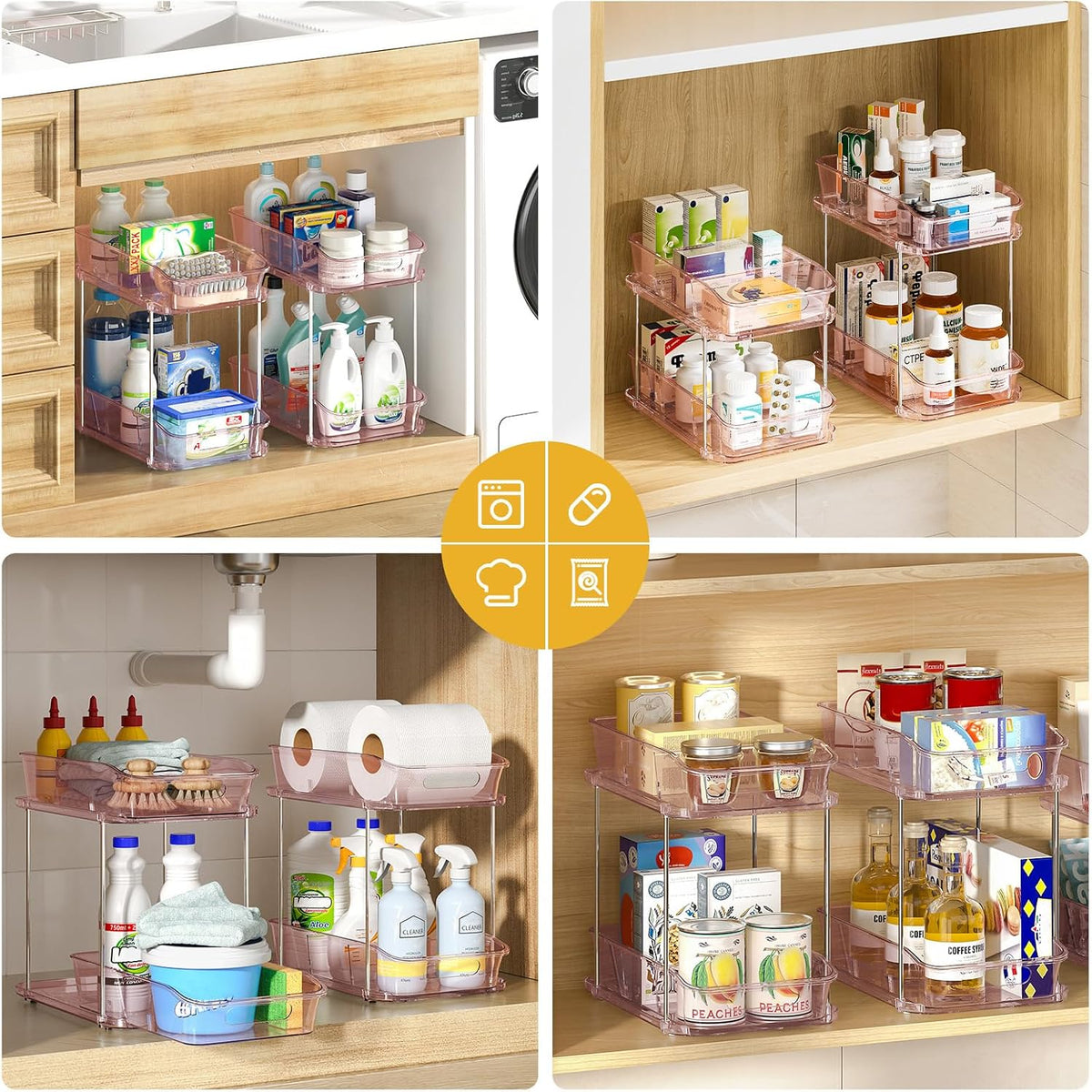 Bathroom Under Sink Organizers and Storage, Clear