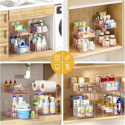 Bathroom Under Sink Organizers and Storage, Clear