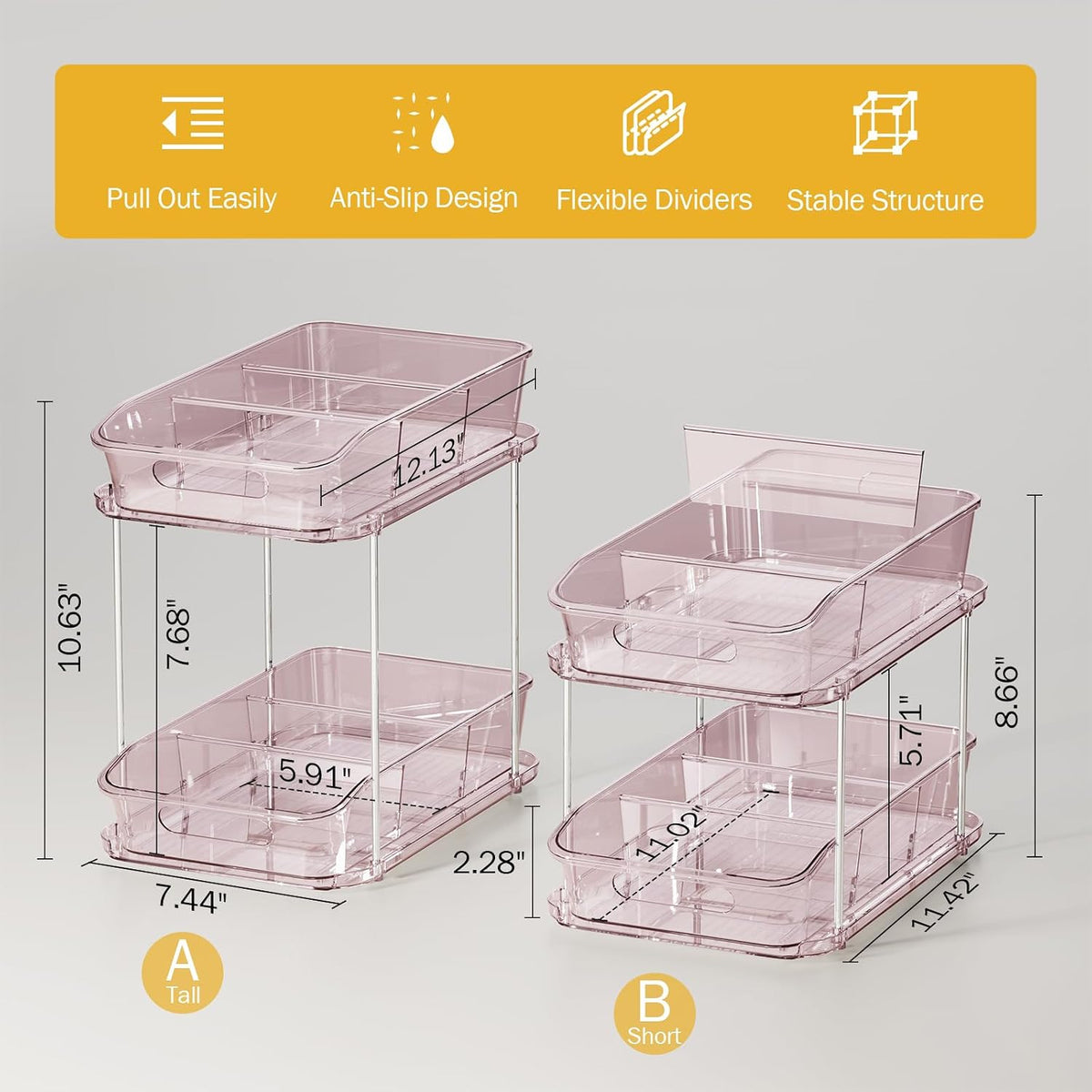 Bathroom Under Sink Organizers and Storage, Clear