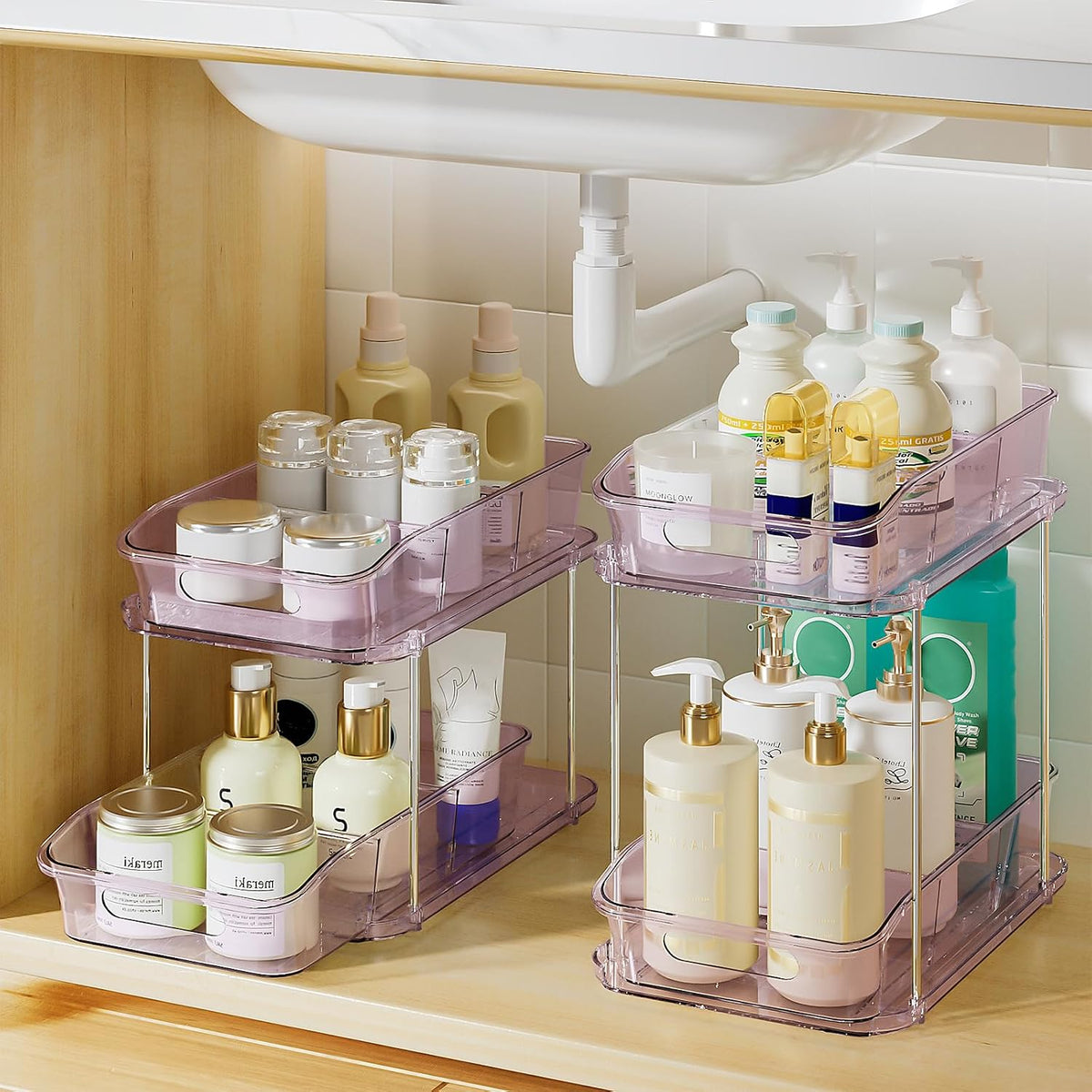 Bathroom Under Sink Organizers and Storage, Clear