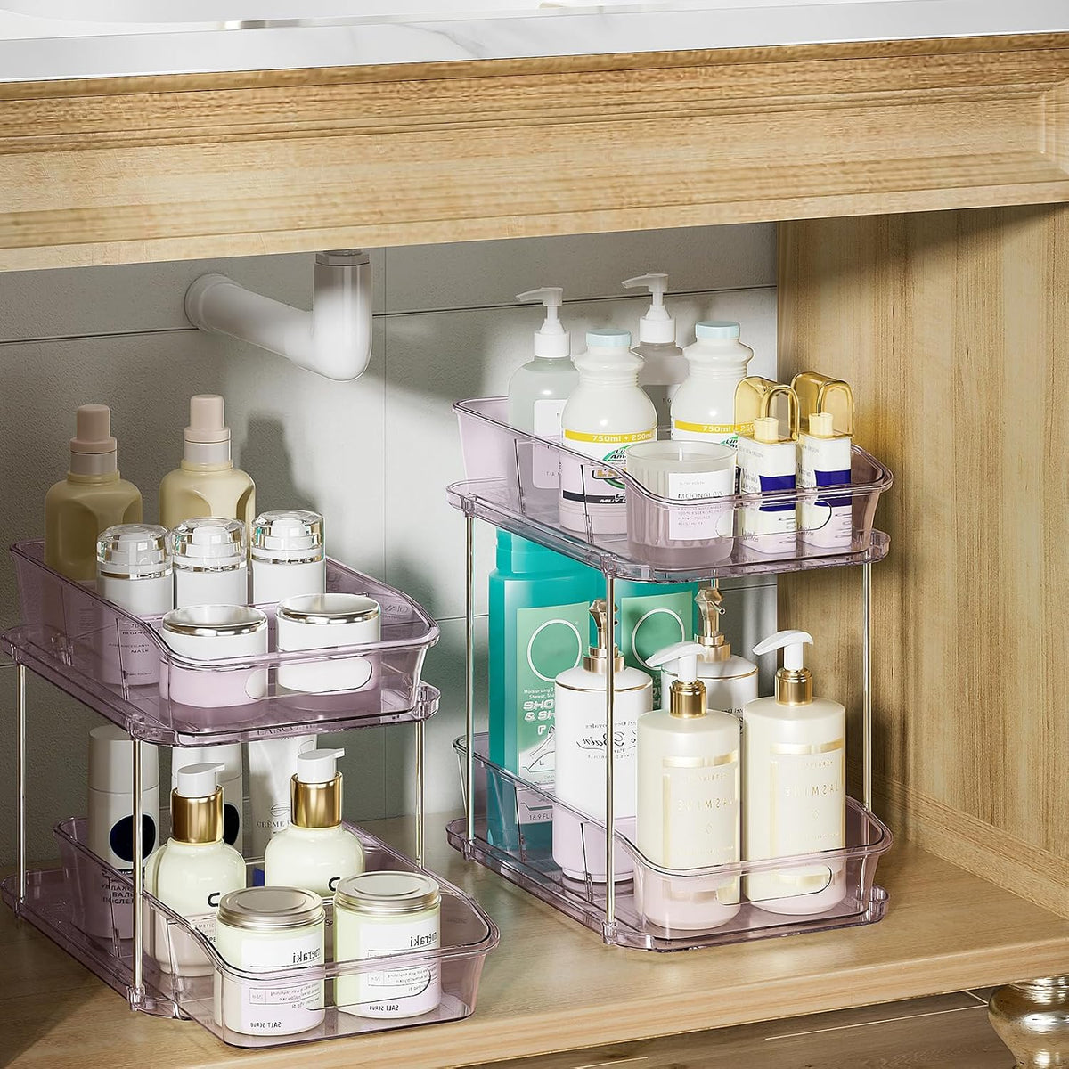 Bathroom Under Sink Organizers and Storage, Clear