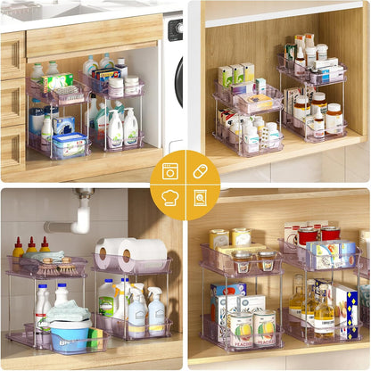 Bathroom Under Sink Organizers and Storage, Clear
