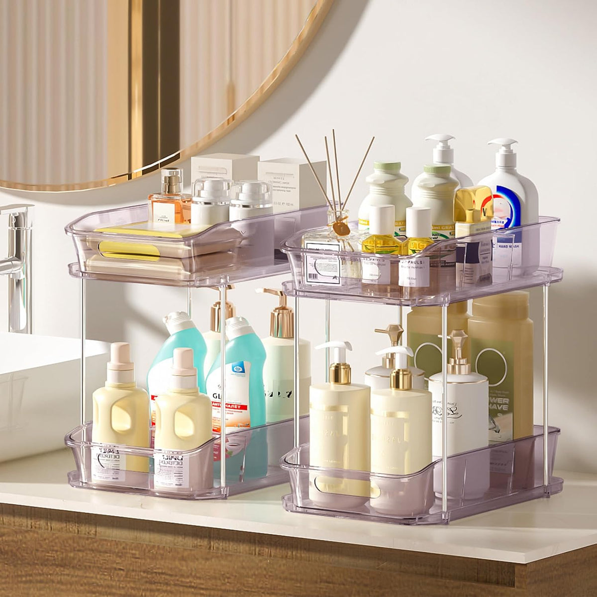 Bathroom Under Sink Organizers and Storage, Clear