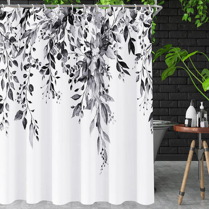 Shower Curtain Blue Eucalyptus Shower Curtains for Bathroom, Watercolor Leaf Shower Curtain Sets Waterproof Plant Shower Curtain Leaves Fabric Cloth Bathroom Curtains 72x72 inch with Hooks