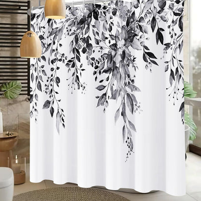 Shower Curtain Blue Eucalyptus Shower Curtains for Bathroom, Watercolor Leaf Shower Curtain Sets Waterproof Plant Shower Curtain Leaves Fabric Cloth Bathroom Curtains 72x72 inch with Hooks
