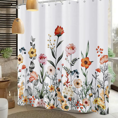 Shower Curtain Blue Eucalyptus Shower Curtains for Bathroom, Watercolor Leaf Shower Curtain Sets Waterproof Plant Shower Curtain Leaves Fabric Cloth Bathroom Curtains 72x72 inch with Hooks