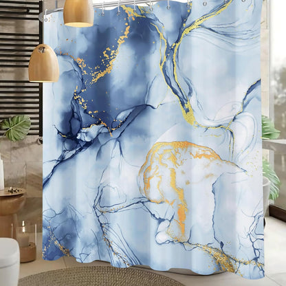 Shower Curtain Blue Eucalyptus Shower Curtains for Bathroom, Watercolor Leaf Shower Curtain Sets Waterproof Plant Shower Curtain Leaves Fabric Cloth Bathroom Curtains 72x72 inch with Hooks