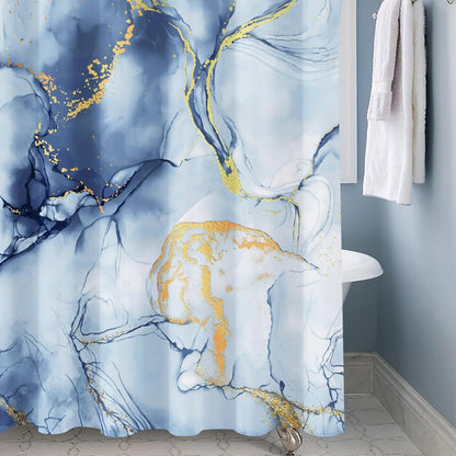 Shower Curtain Blue Eucalyptus Shower Curtains for Bathroom, Watercolor Leaf Shower Curtain Sets Waterproof Plant Shower Curtain Leaves Fabric Cloth Bathroom Curtains 72x72 inch with Hooks