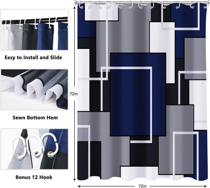 Shower Curtain Blue Eucalyptus Shower Curtains for Bathroom, Watercolor Leaf Shower Curtain Sets Waterproof Plant Shower Curtain Leaves Fabric Cloth Bathroom Curtains 72x72 inch with Hooks