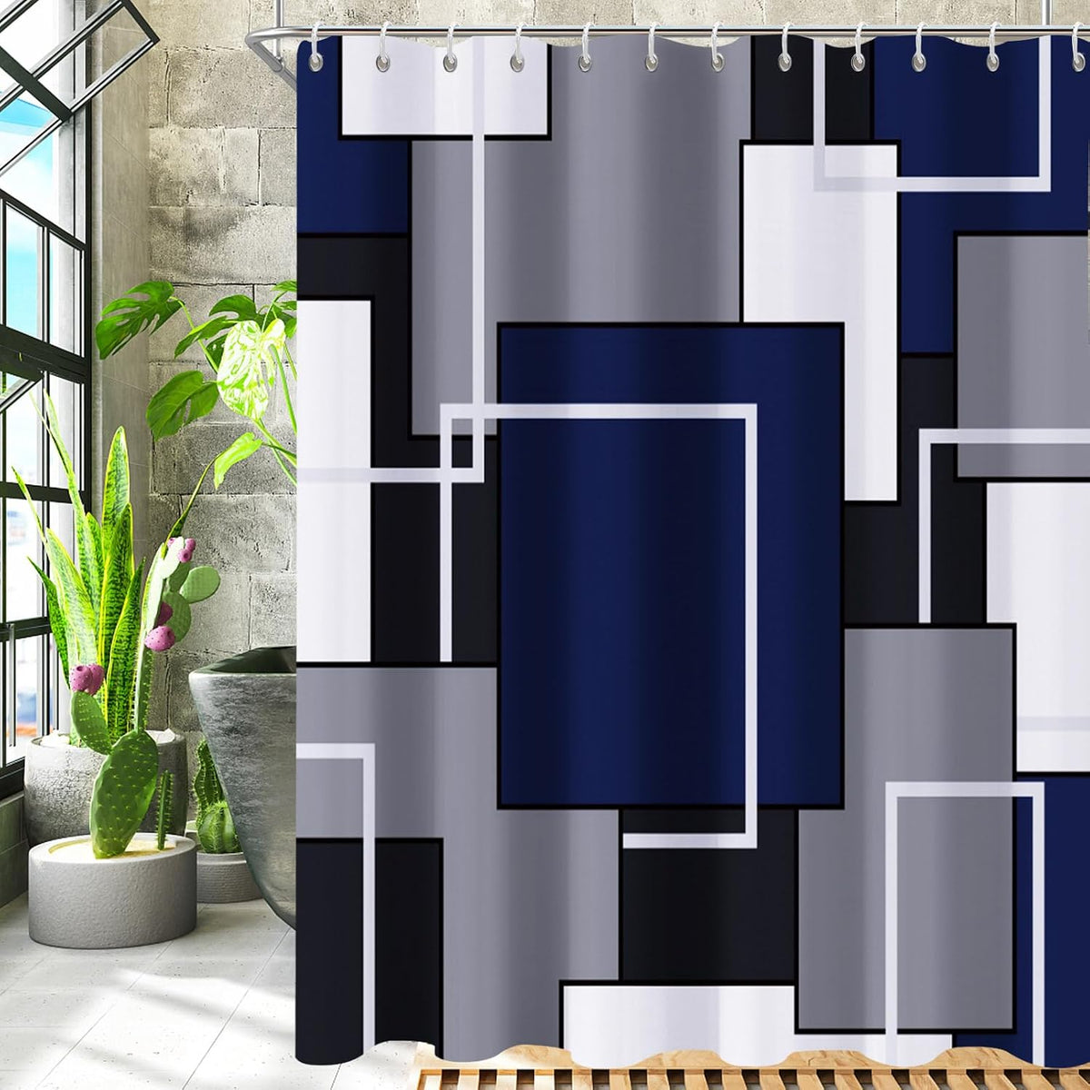 Shower Curtain Blue Eucalyptus Shower Curtains for Bathroom, Watercolor Leaf Shower Curtain Sets Waterproof Plant Shower Curtain Leaves Fabric Cloth Bathroom Curtains 72x72 inch with Hooks