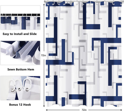 Shower Curtain Blue Eucalyptus Shower Curtains for Bathroom, Watercolor Leaf Shower Curtain Sets Waterproof Plant Shower Curtain Leaves Fabric Cloth Bathroom Curtains 72x72 inch with Hooks