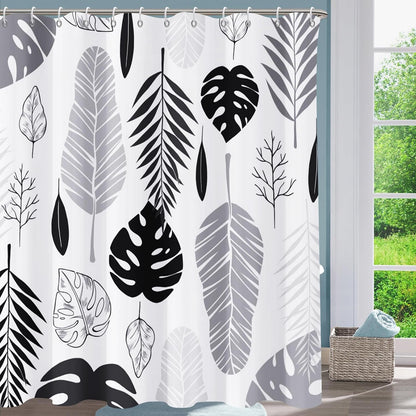Shower Curtain Blue Eucalyptus Shower Curtains for Bathroom, Watercolor Leaf Shower Curtain Sets Waterproof Plant Shower Curtain Leaves Fabric Cloth Bathroom Curtains 72x72 inch with Hooks