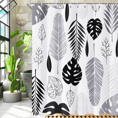 Shower Curtain Blue Eucalyptus Shower Curtains for Bathroom, Watercolor Leaf Shower Curtain Sets Waterproof Plant Shower Curtain Leaves Fabric Cloth Bathroom Curtains 72x72 inch with Hooks