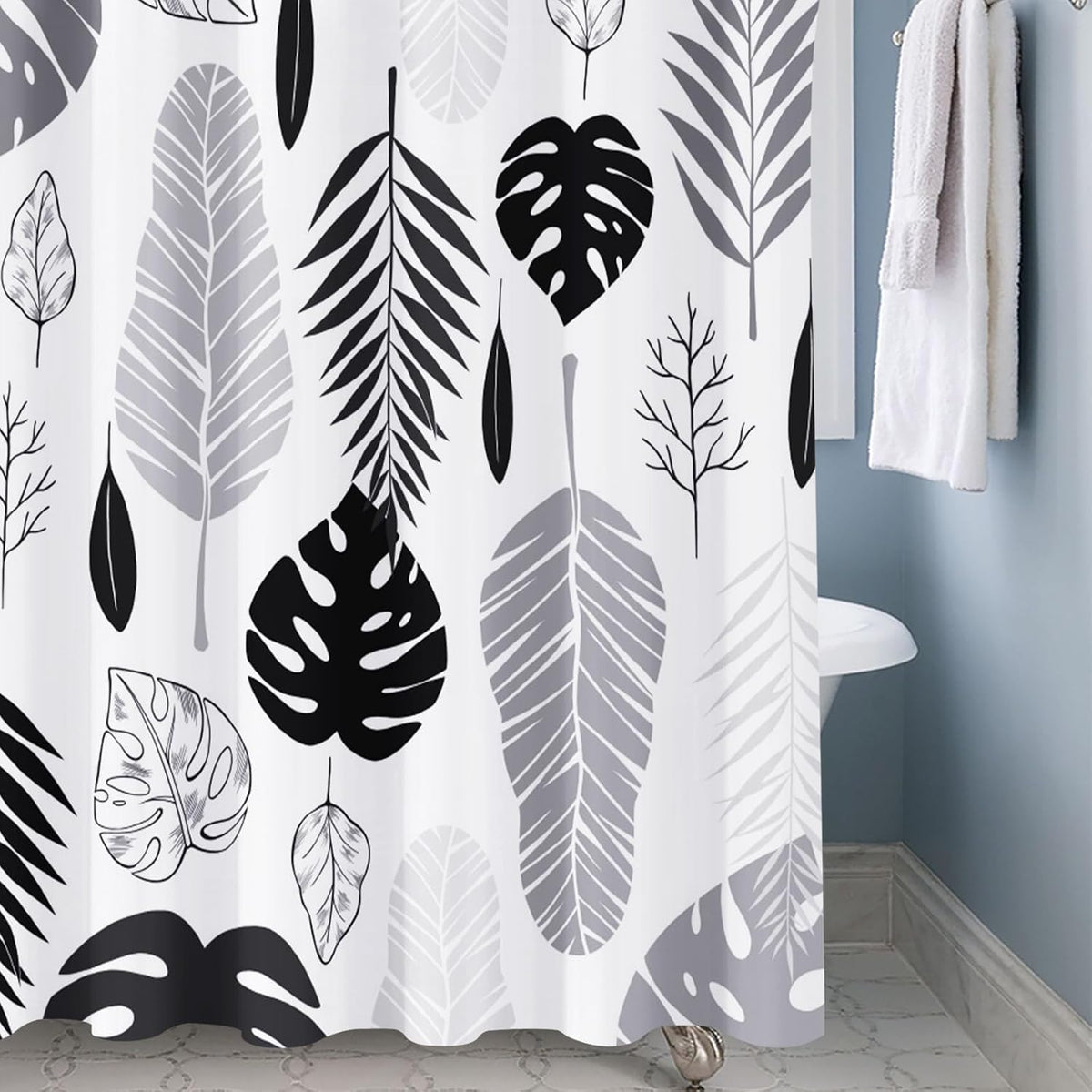 Shower Curtain Blue Eucalyptus Shower Curtains for Bathroom, Watercolor Leaf Shower Curtain Sets Waterproof Plant Shower Curtain Leaves Fabric Cloth Bathroom Curtains 72x72 inch with Hooks