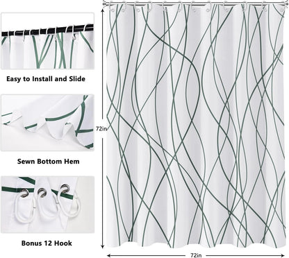 Shower Curtain Blue Eucalyptus Shower Curtains for Bathroom, Watercolor Leaf Shower Curtain Sets Waterproof Plant Shower Curtain Leaves Fabric Cloth Bathroom Curtains 72x72 inch with Hooks