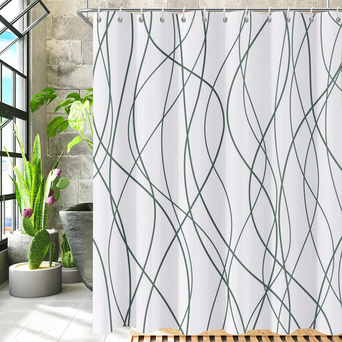 Shower Curtain Blue Eucalyptus Shower Curtains for Bathroom, Watercolor Leaf Shower Curtain Sets Waterproof Plant Shower Curtain Leaves Fabric Cloth Bathroom Curtains 72x72 inch with Hooks
