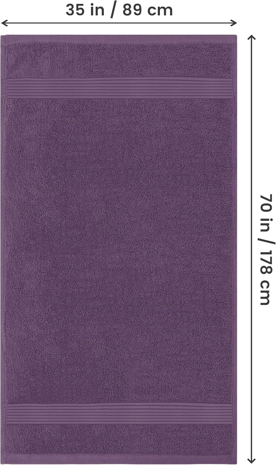 Extra Large Bath Sheets, 2 Pack, 35x70 In, Cotton, Plum | Soft Lightweight Ring Spun Cotton Shower Towel Set - Highly Absorbent, Quick-Drying, Extra Large Bath Sheets, Durable