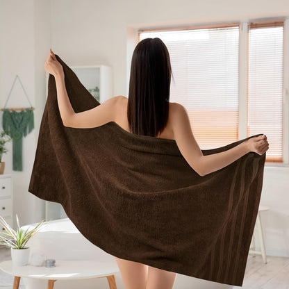 4 Pack XL Bath Towels, 30x60 in, Cotton, Grey | Oversized Premium Ring Spun Cotton Towels - Soft, Lightweight, Highly Absorbent, Fast-Drying, Great for Daily Use