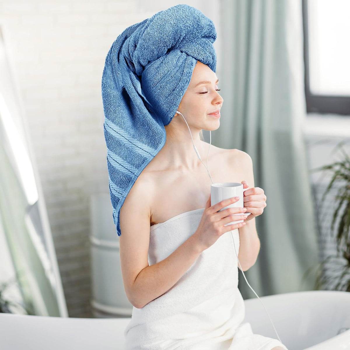4 Pack XL Bath Towels, 30x60 in, Cotton, Grey | Oversized Premium Ring Spun Cotton Towels - Soft, Lightweight, Highly Absorbent, Fast-Drying, Great for Daily Use