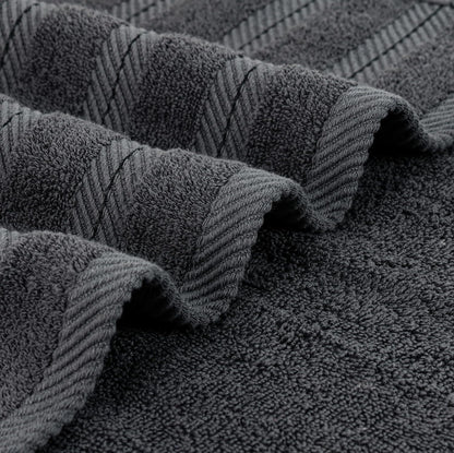 4 Pack XL Bath Towels, 30x60 in, Cotton, Grey | Oversized Premium Ring Spun Cotton Towels - Soft, Lightweight, Highly Absorbent, Fast-Drying, Great for Daily Use