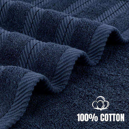 4 Pack XL Bath Towels, 30x60 in, Cotton, Grey | Oversized Premium Ring Spun Cotton Towels - Soft, Lightweight, Highly Absorbent, Fast-Drying, Great for Daily Use