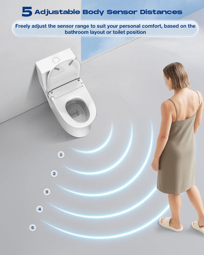 Electric Bidet Toilet Seat With Remote, Auto Open Lid, Elongated