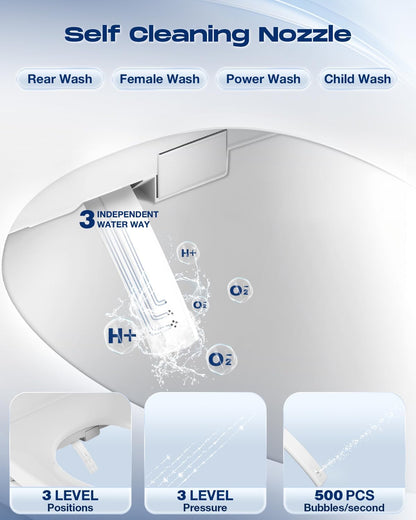 Electric Bidet Toilet Seat With Remote, Auto Open Lid, Elongated